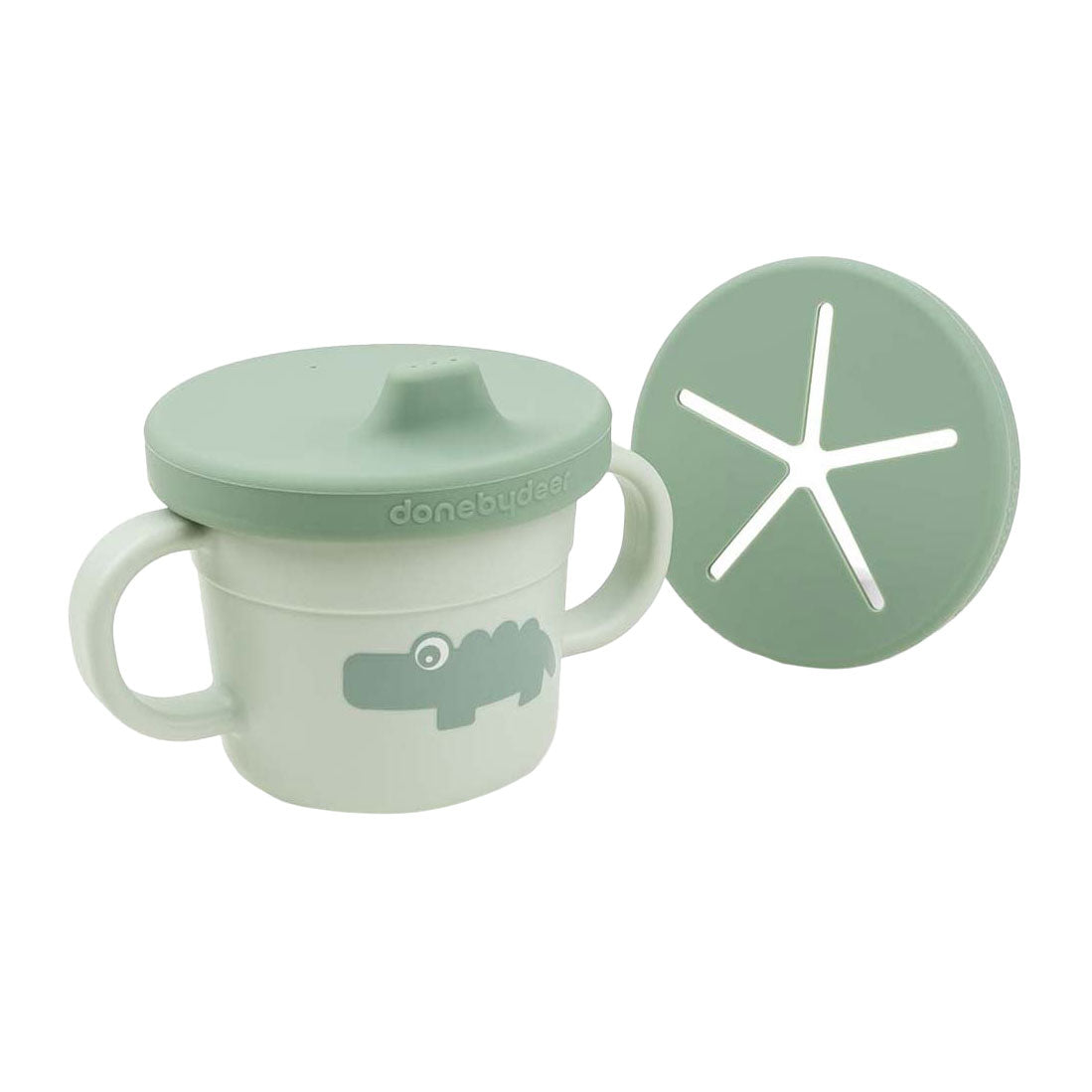 Done by deer snack spout cup croco green, 215ml