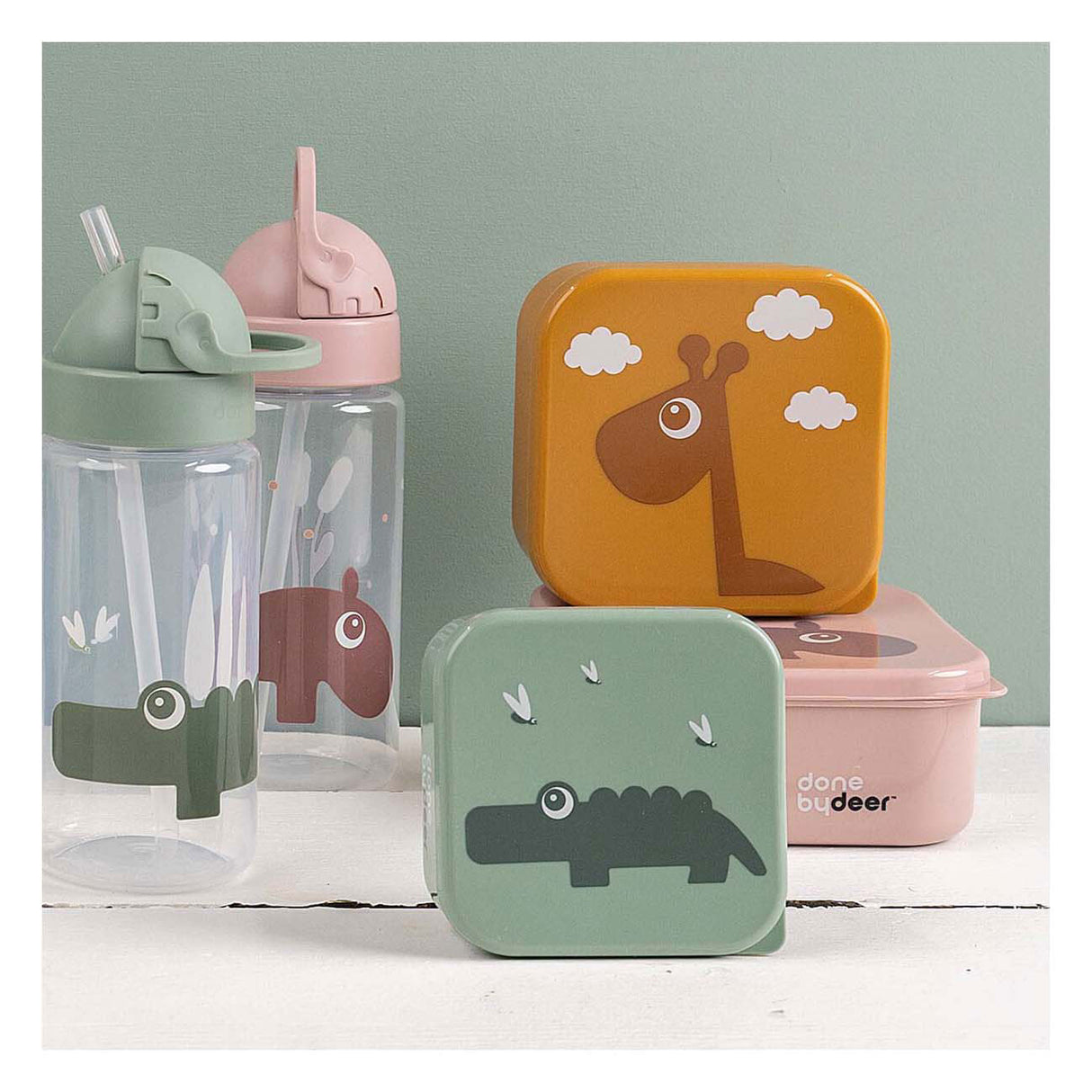 Done by deer straw cup croco green, 350ml