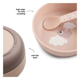 Done by deer food bowl happy clouds pink