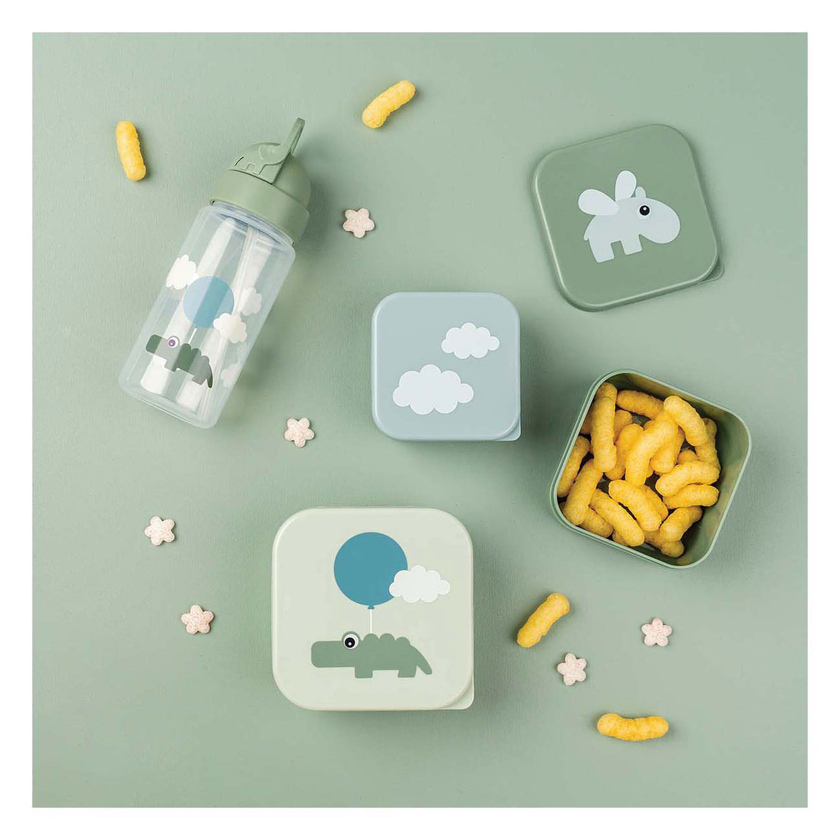 Done by deer snack box happy clouds green, 3 pcs.