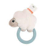 Done by deer sensory rattle with sheep teething ring