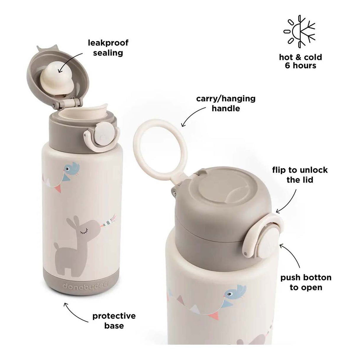 Done by deer insulated drinking bottle celebration - beige