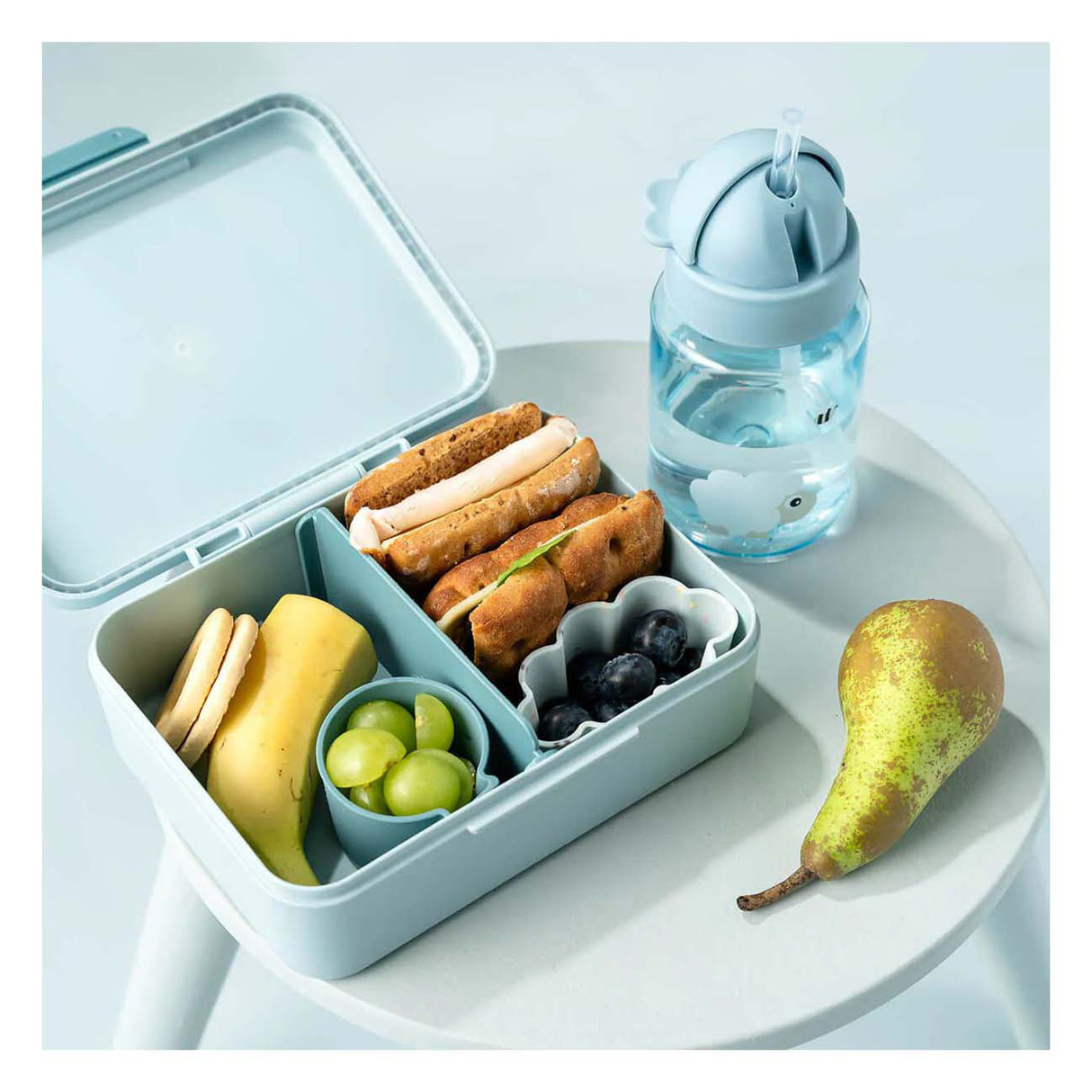 Done by deer bread bin with compartments - blue