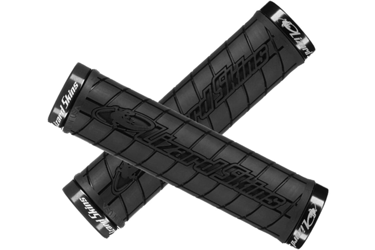 Skins Lizard Skins Logo Logotipo Lock-On Manijas Jet Black