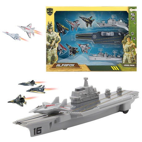Toi-toys toi toys vojaška letalonosilka alfafox z izstrelitvenimi bojnimi letali