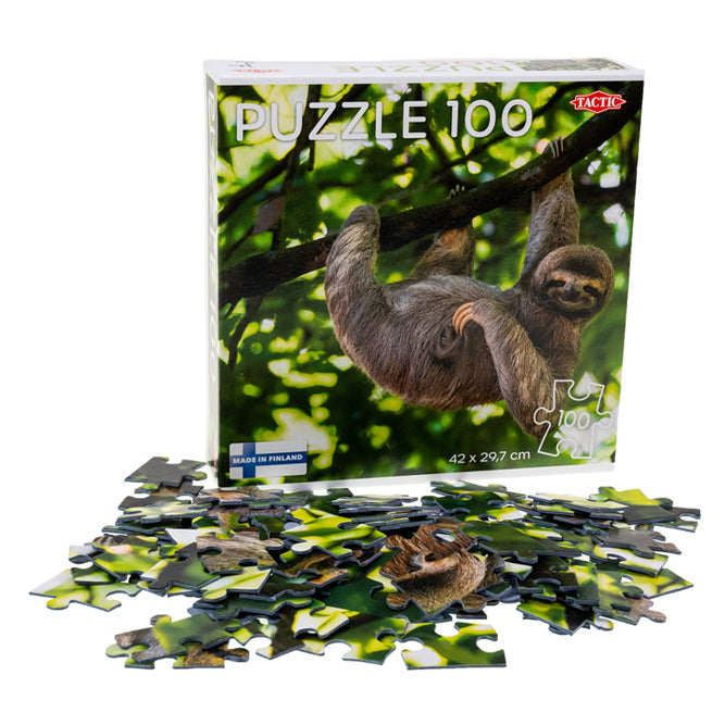 Taktik vum Puzzle Sloth hänkt op Bam, 100..