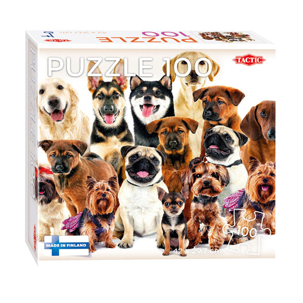 Tactic jigsaw puzzle group or cute dogs, 100th.