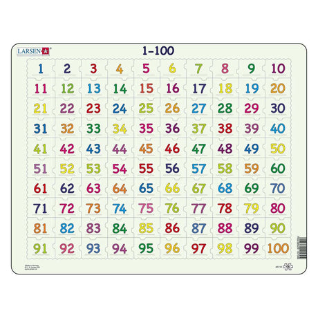Puzzle Larsen do nauki liczenia liczb 1-100, 100 szt.