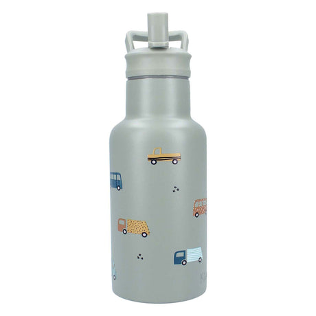 Kidzroom saldūs glaustymai - mokyklinis puodelis ir geriamasis butelis - 350 ml - nerūdijantis plienas - automobiliai - žalia