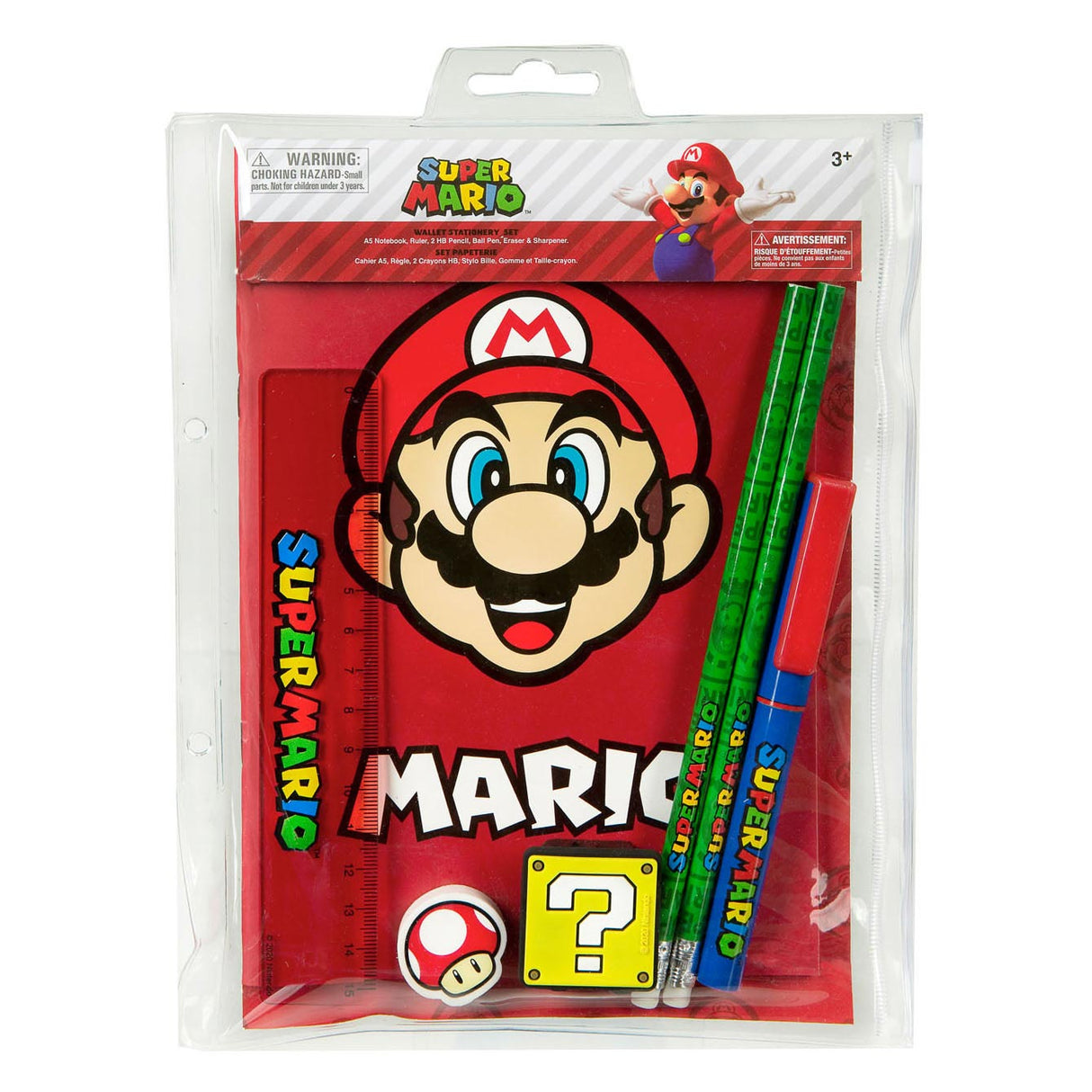 Undercover Super Mario stationery set, 7-piece.