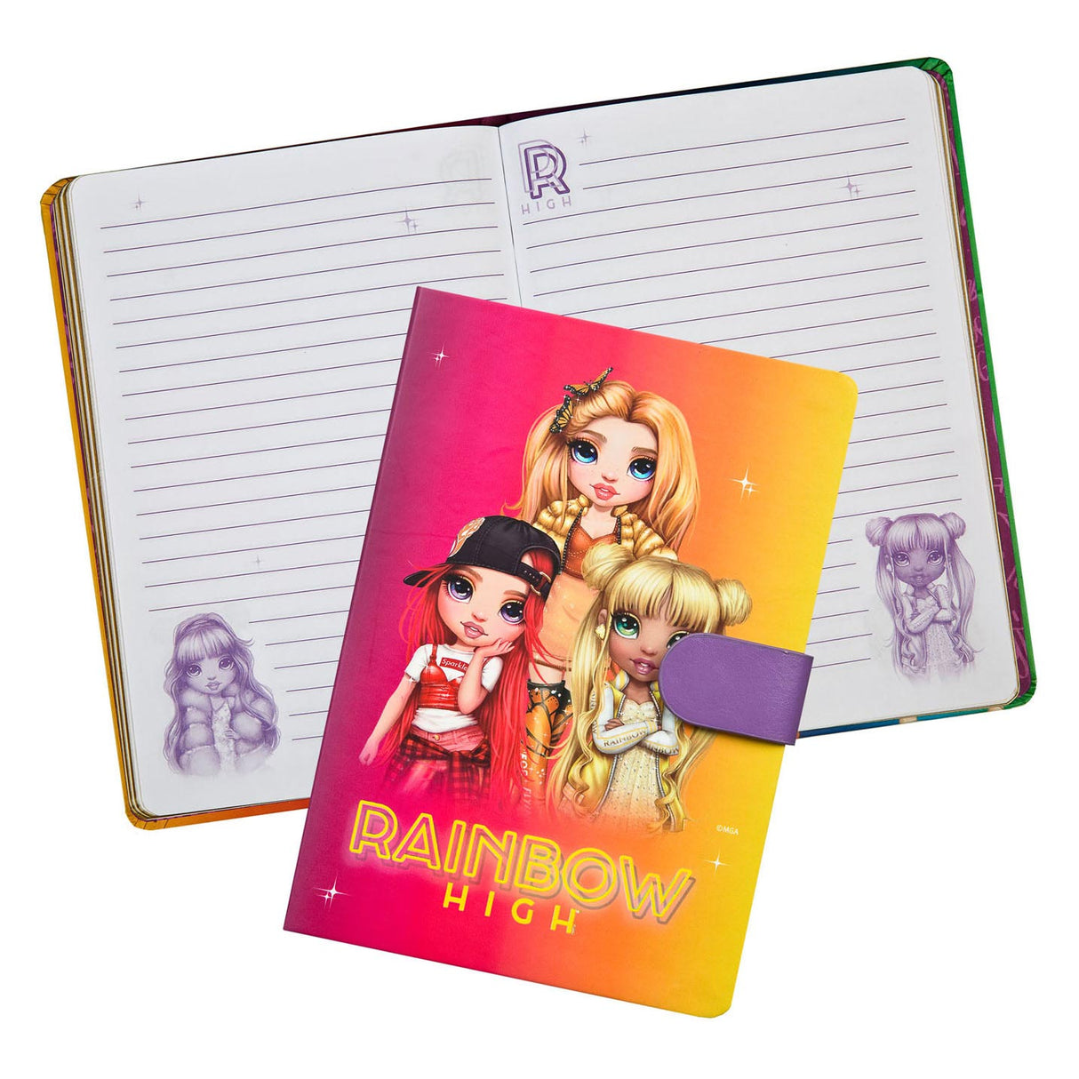 Rainbow High Notebook med magnetisk lukking