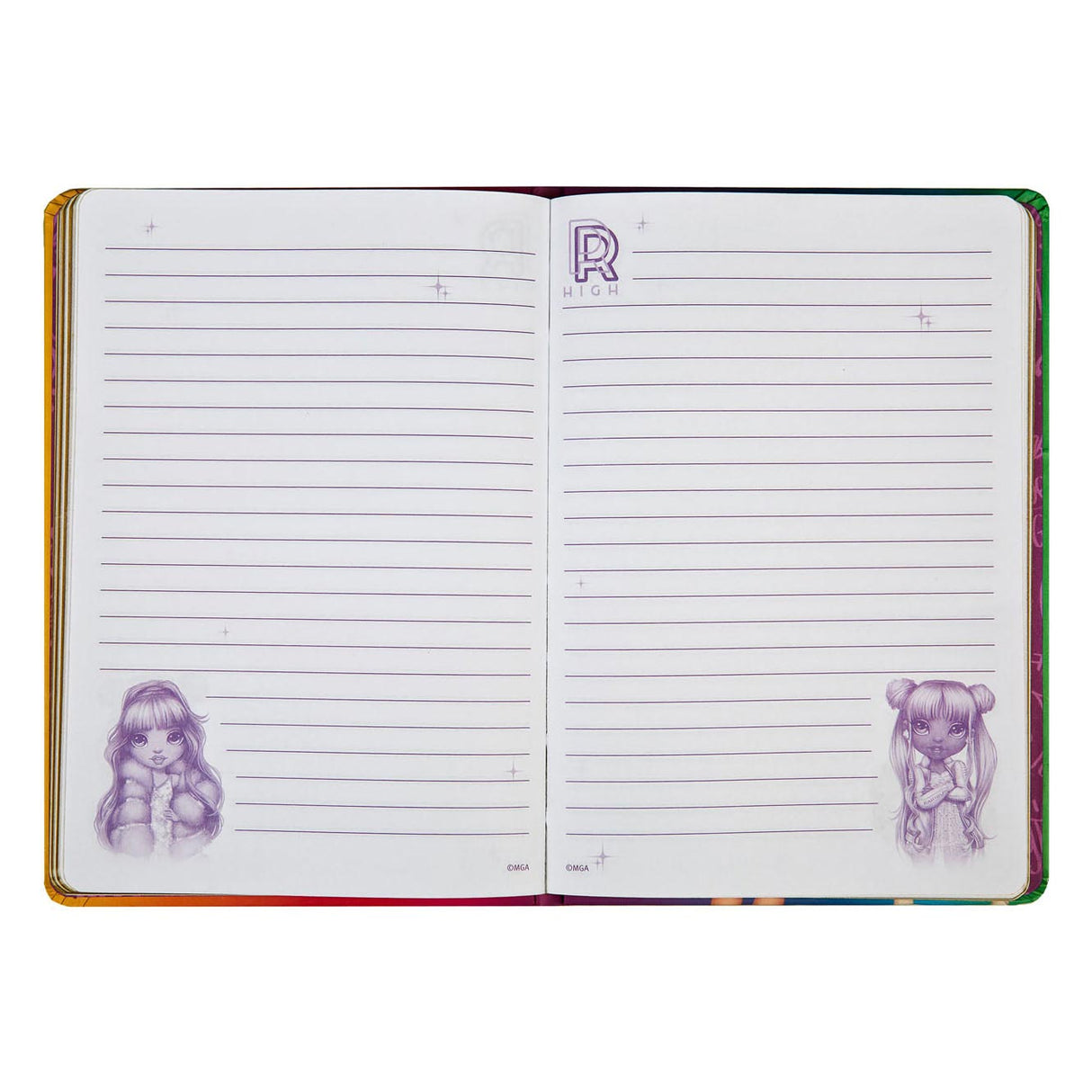 Rainbow High notebook with magnetic closure