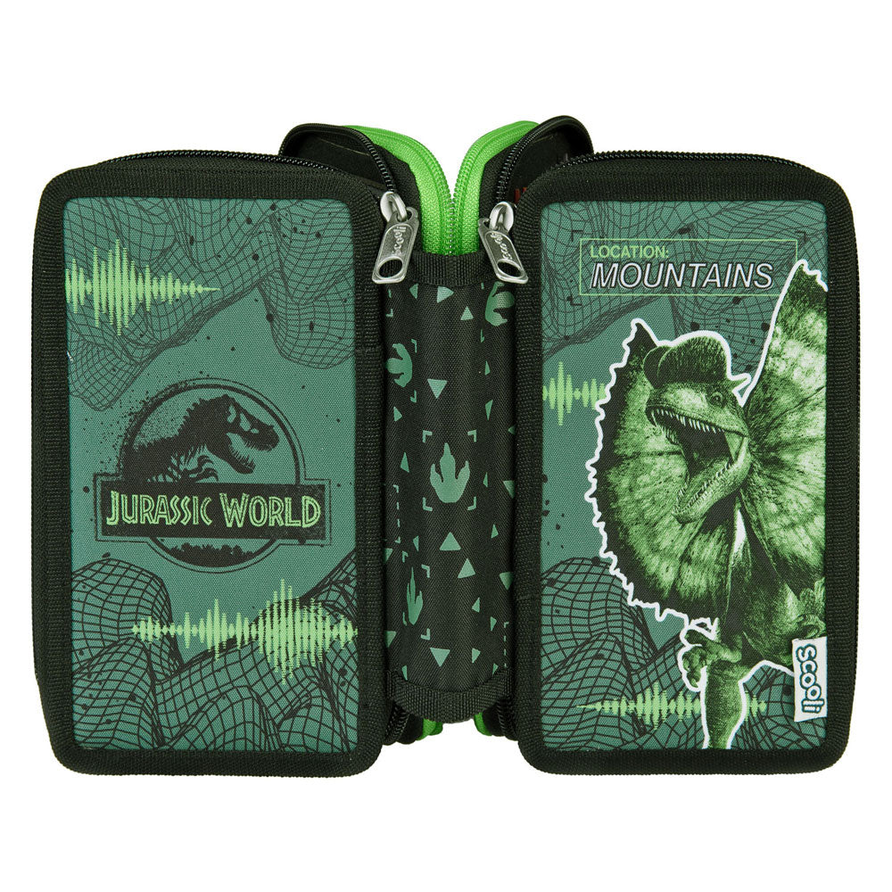 Undercover 3-compartment filled pencil case Jurassic World
