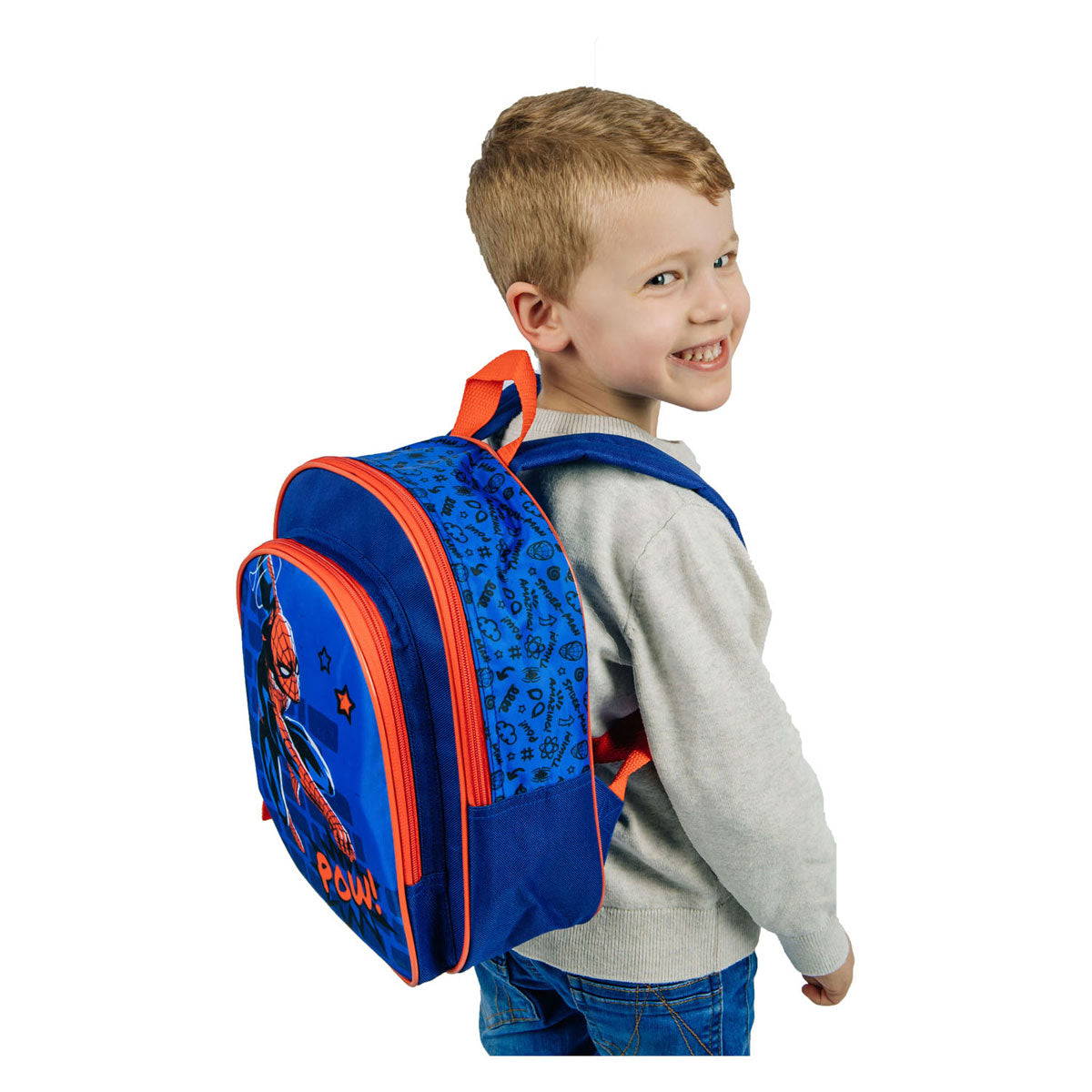 Undercover backpack with front pocket spiderman