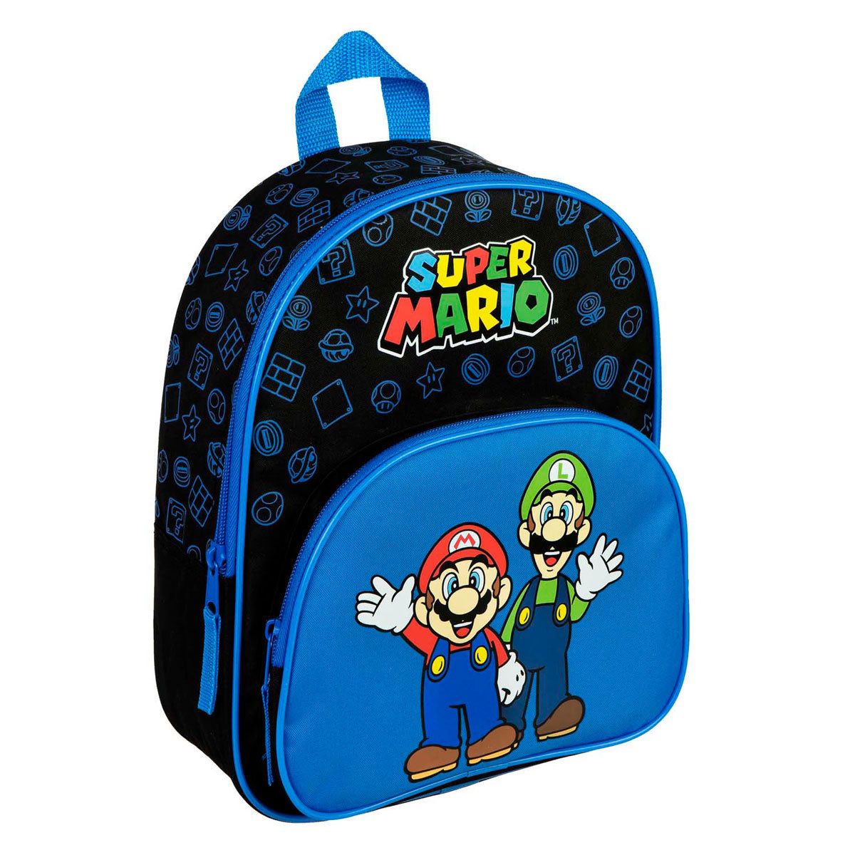 Undercover backpack with front pocket super mario blue