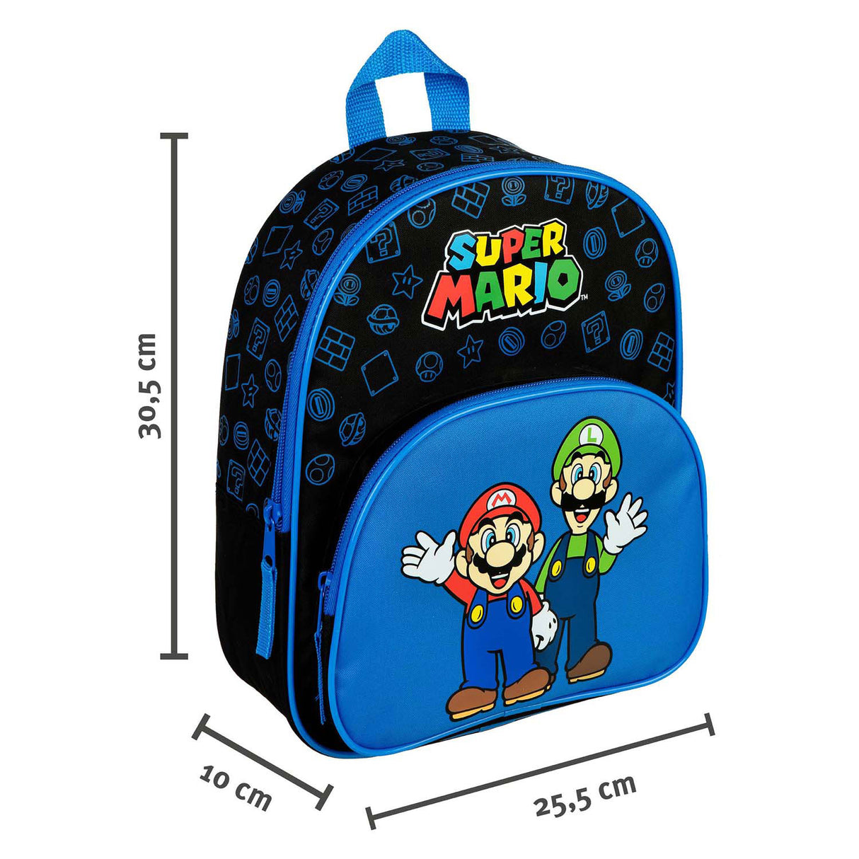 Undercover backpack with front pocket super mario blue