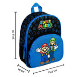 Undercover backpack with front pocket super mario blue