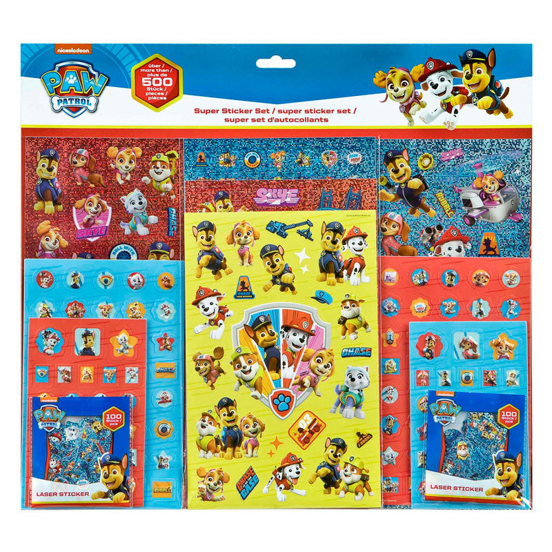 Undercover super stickerset paw patrol, 500dlg.