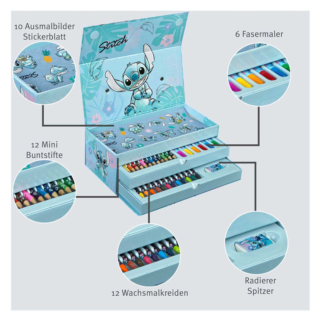 Undercover Stitch Faarf Case - 44 Stéck.