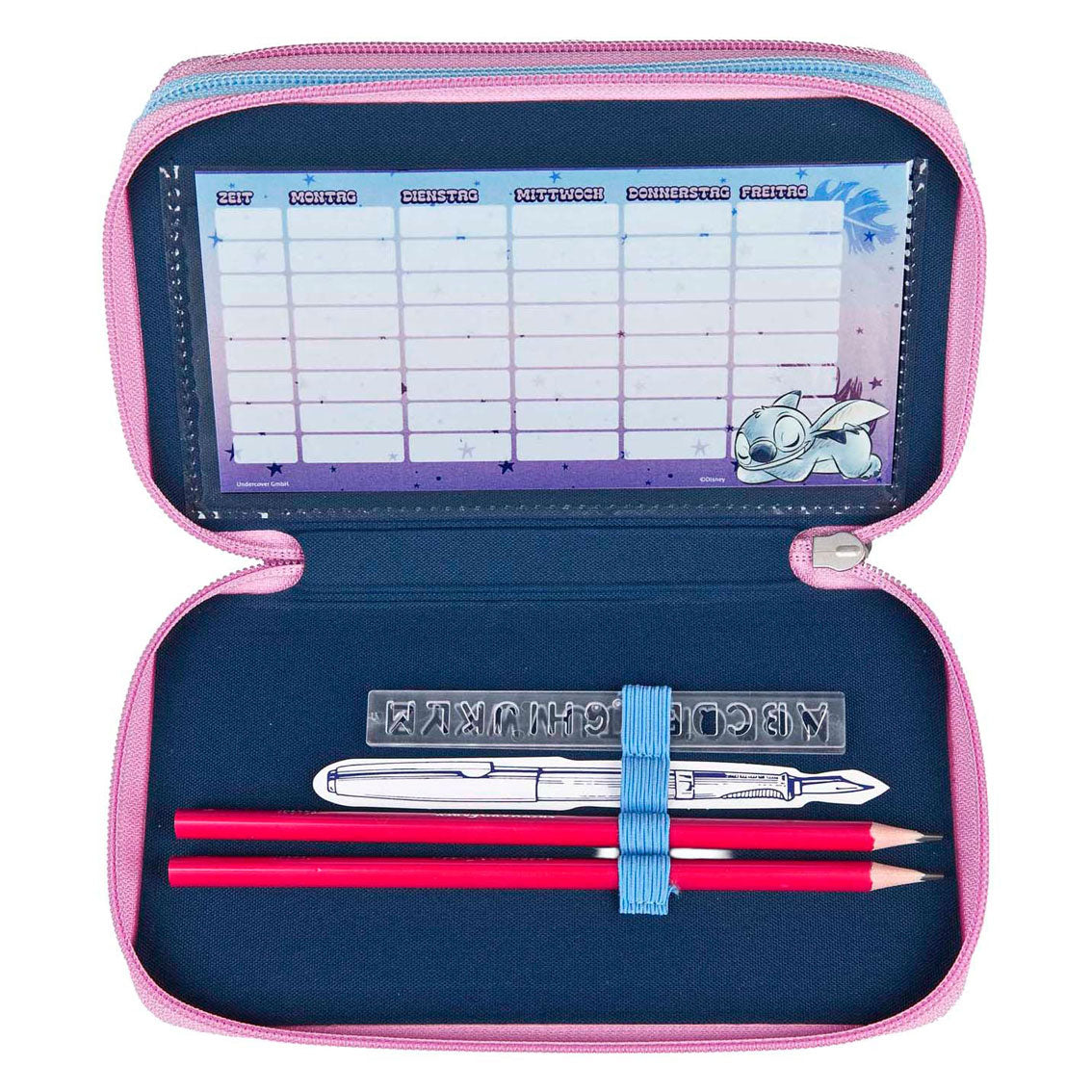 Undercover three compartment pencil case stitch