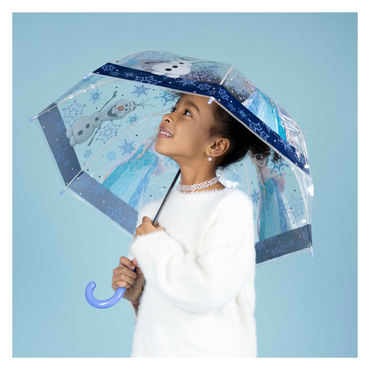 Undercover transparent umbrella frozen