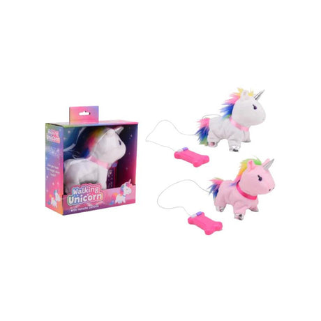 Johntoy ag siúl unicorn ag imirt figiúr