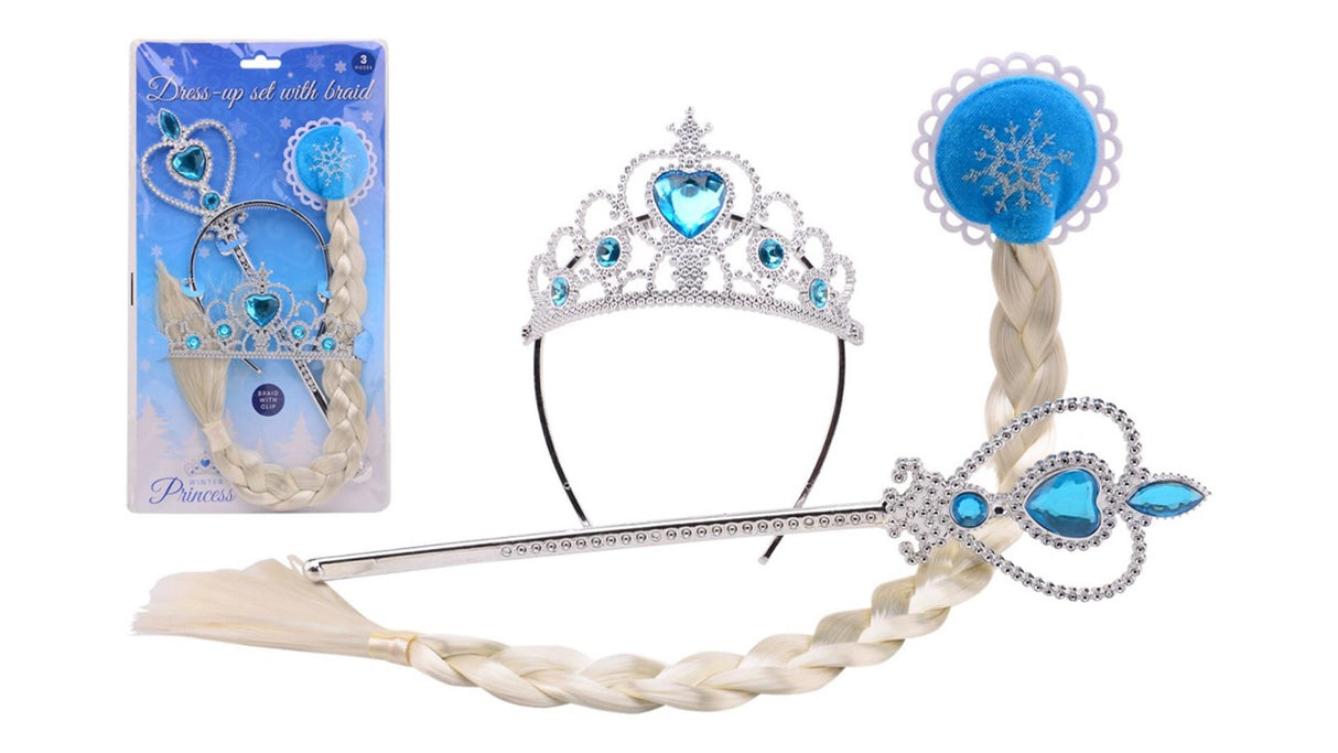 Johntoy john toy ice princess hair clip with accessories on card
