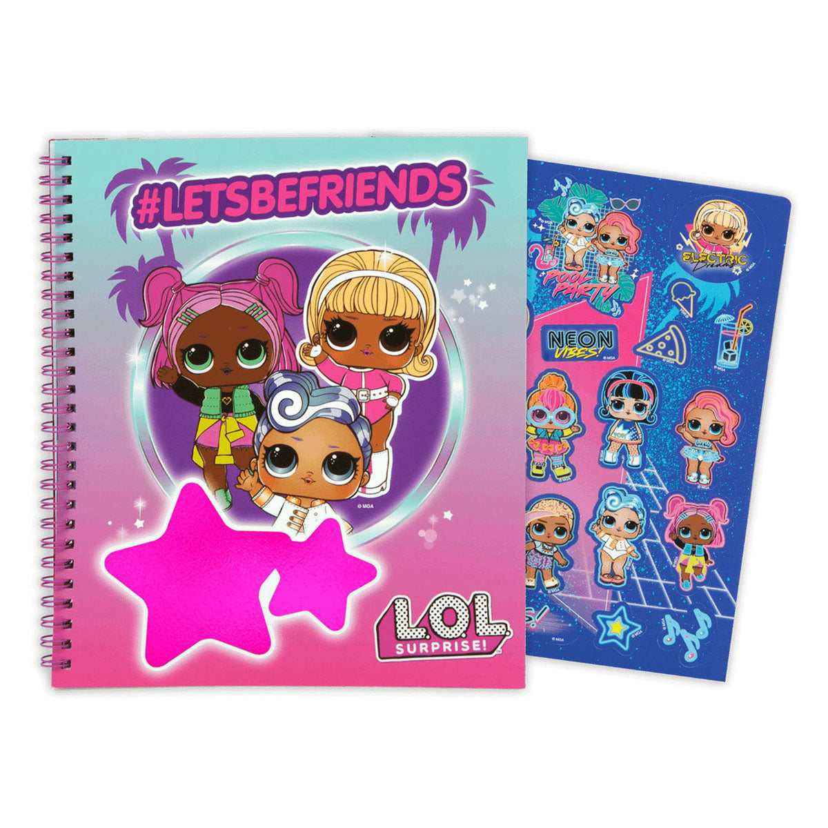 L.O.L. notebook with sticker sheet