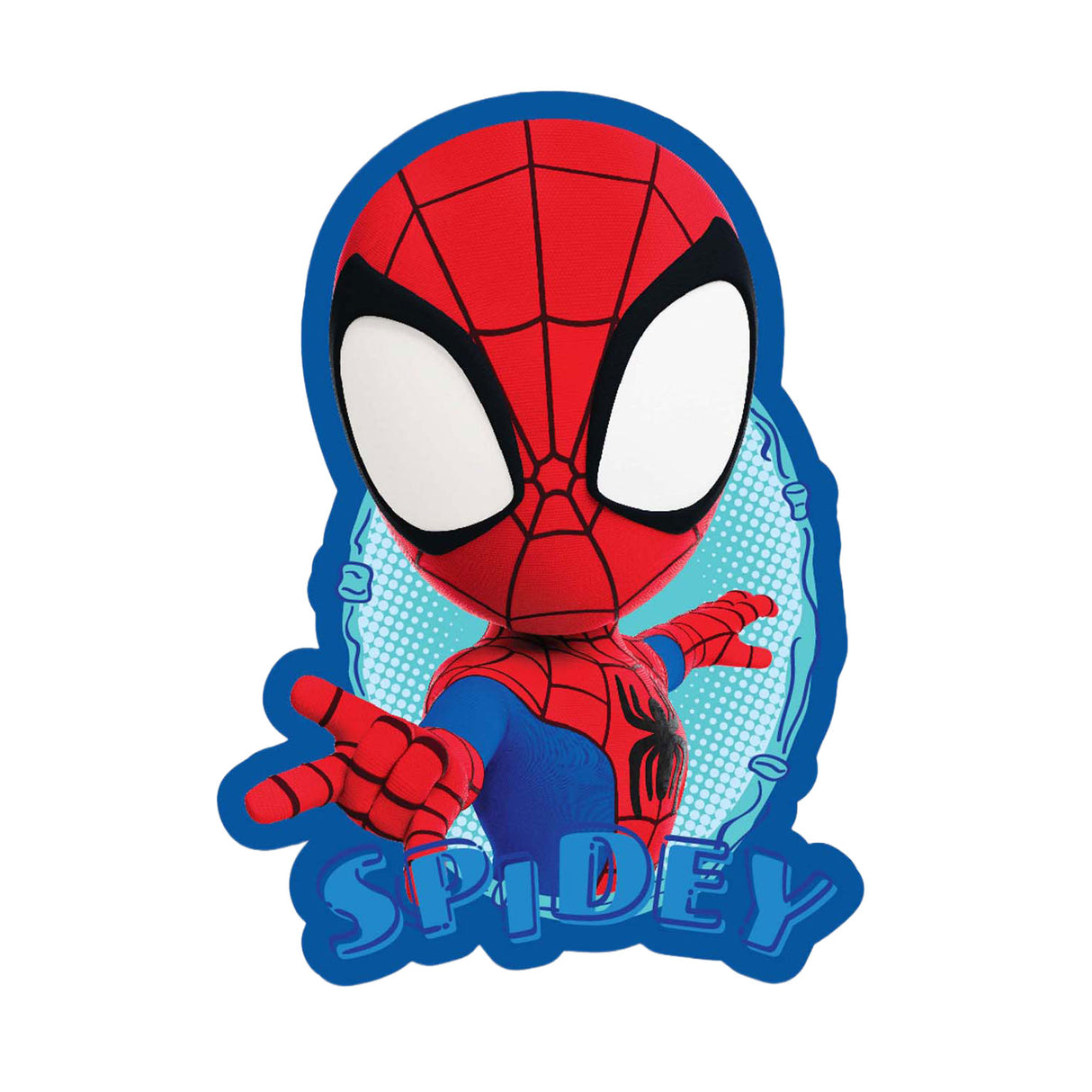 Spidey shaped cushion, 33cm