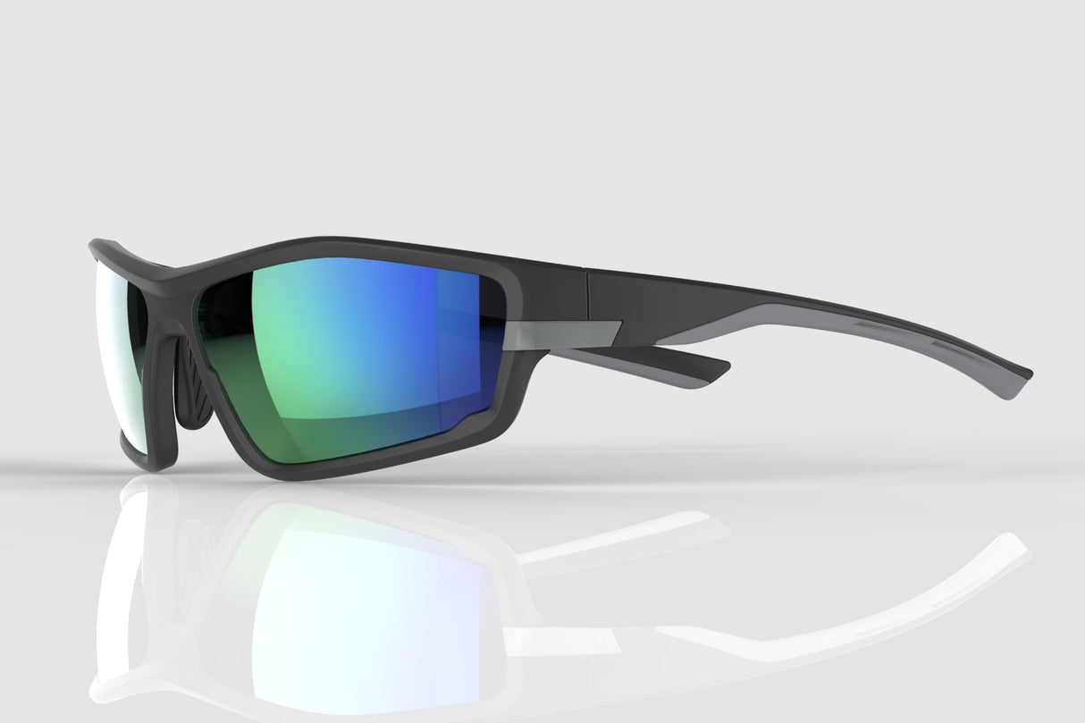 Mirage Sonnenbrille Sport mit 3 Paar Linsen schwarz grau