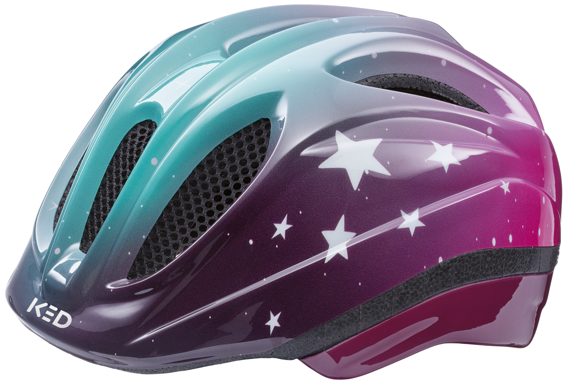 Ked Fietshelm Meggy II Trends (46-51 cm) Sterne Pink Aqua Glossy