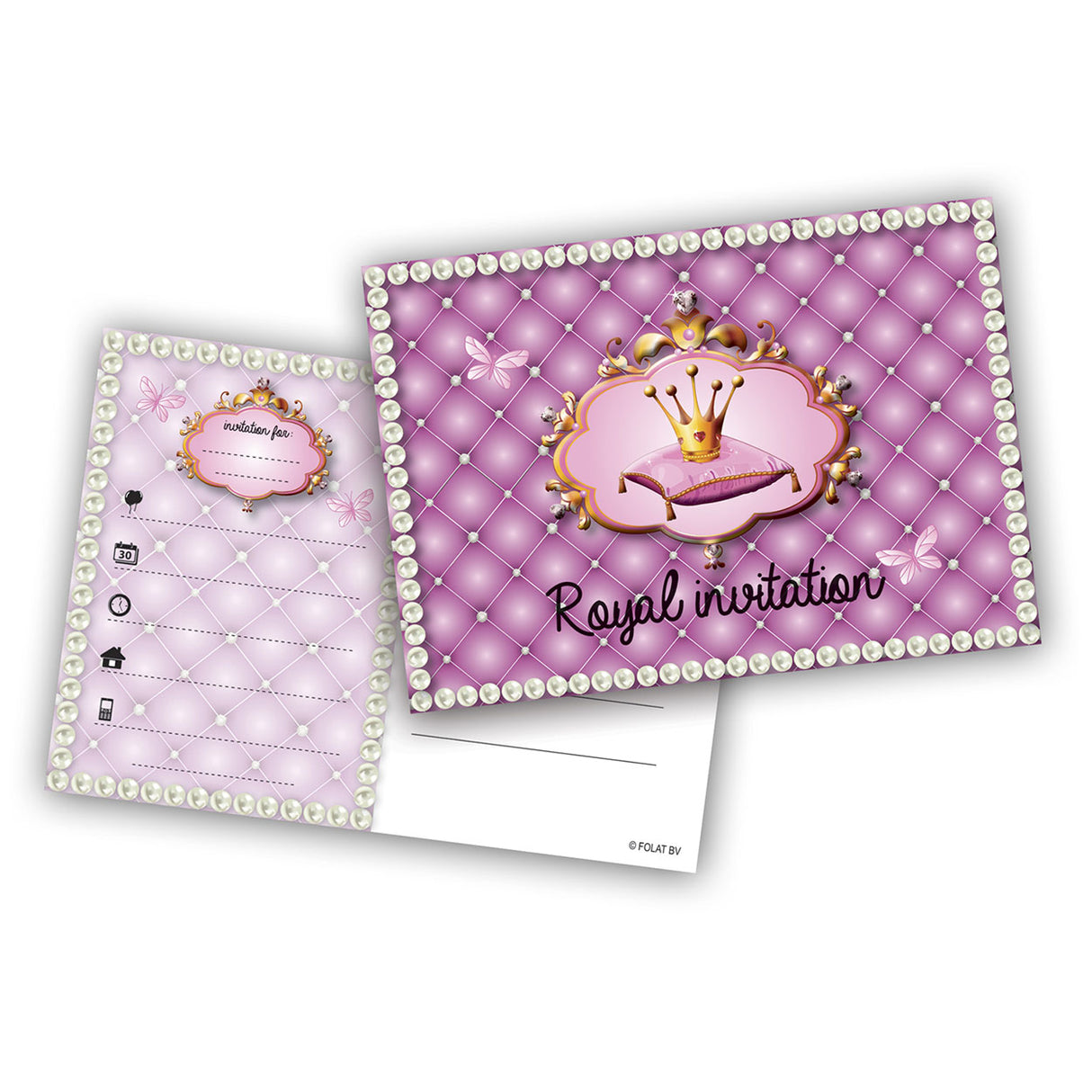 Princess invitations, 6st.