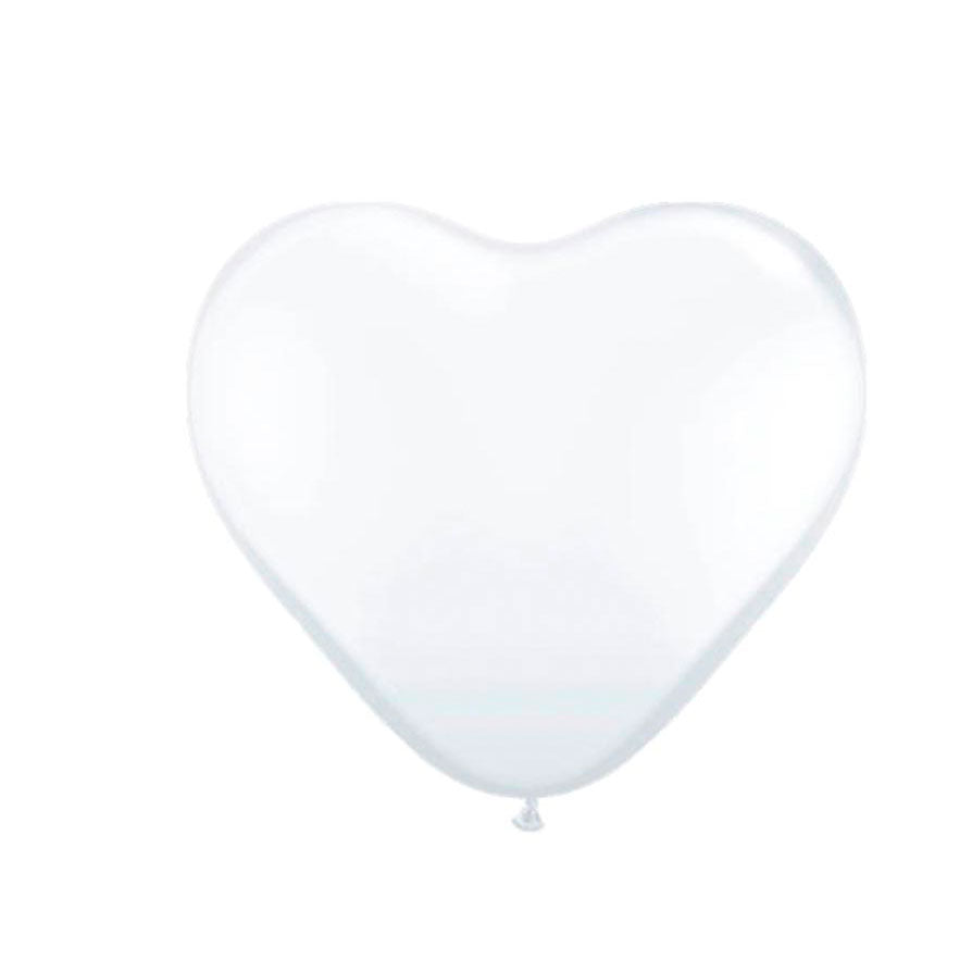 Folat Bv Hart Ballons White, 8st.