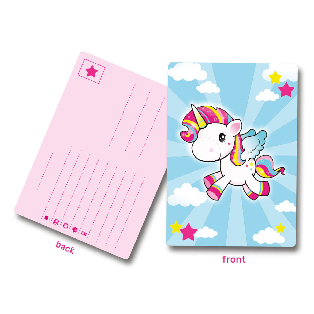 Unicorn invitations, 8st.