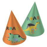 Paper party hats Dino Roars, 6st.