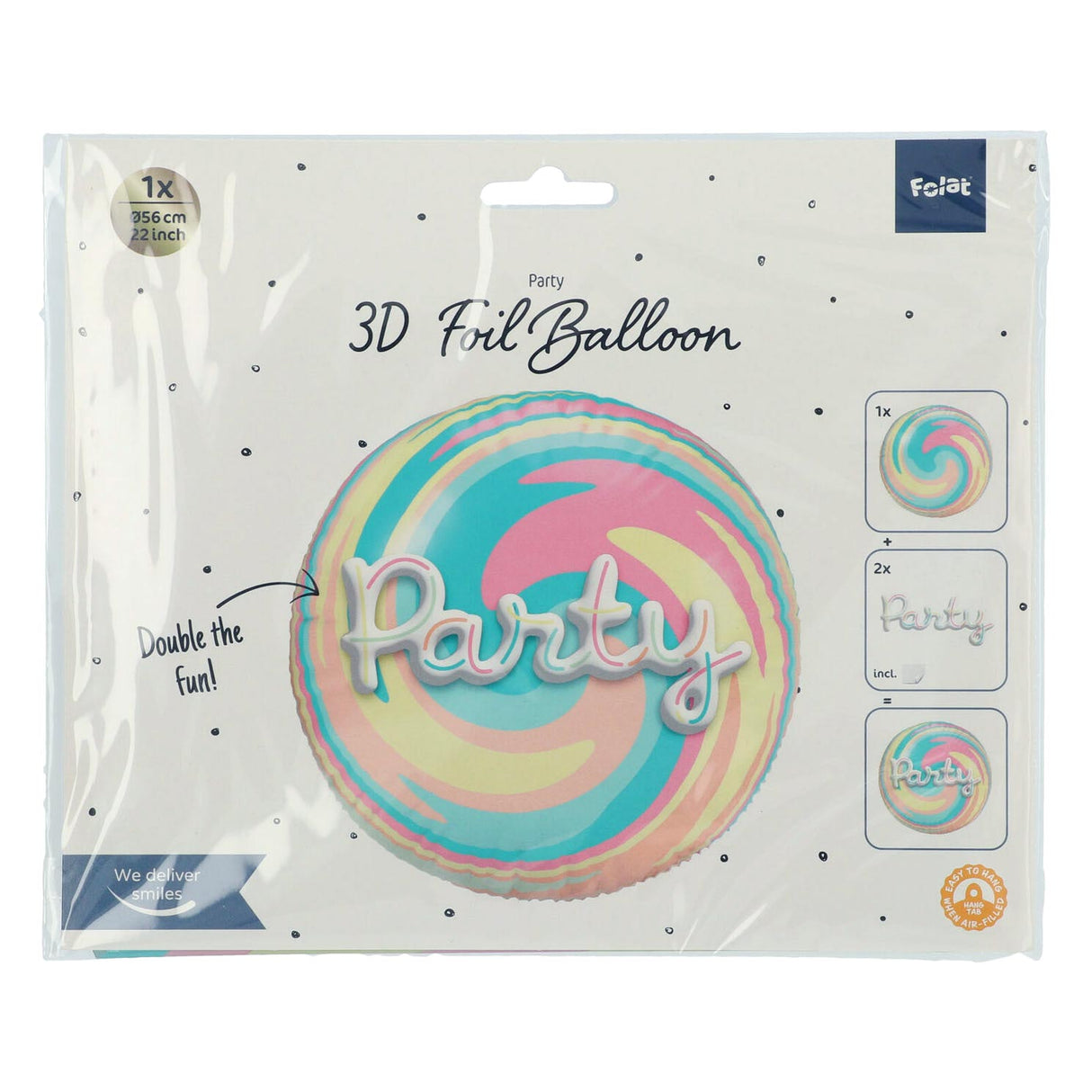 3D foil balloon 'Party' 56cm