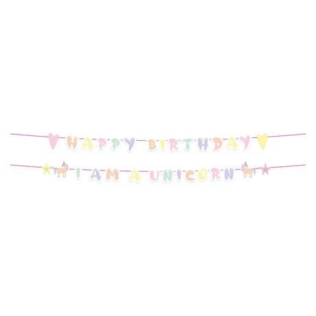 Folat bv guirlande de lettres licornes arc-en-ciel, 2 pcs.