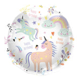 Folat foil balloon happy birthday unicorns 45cm.