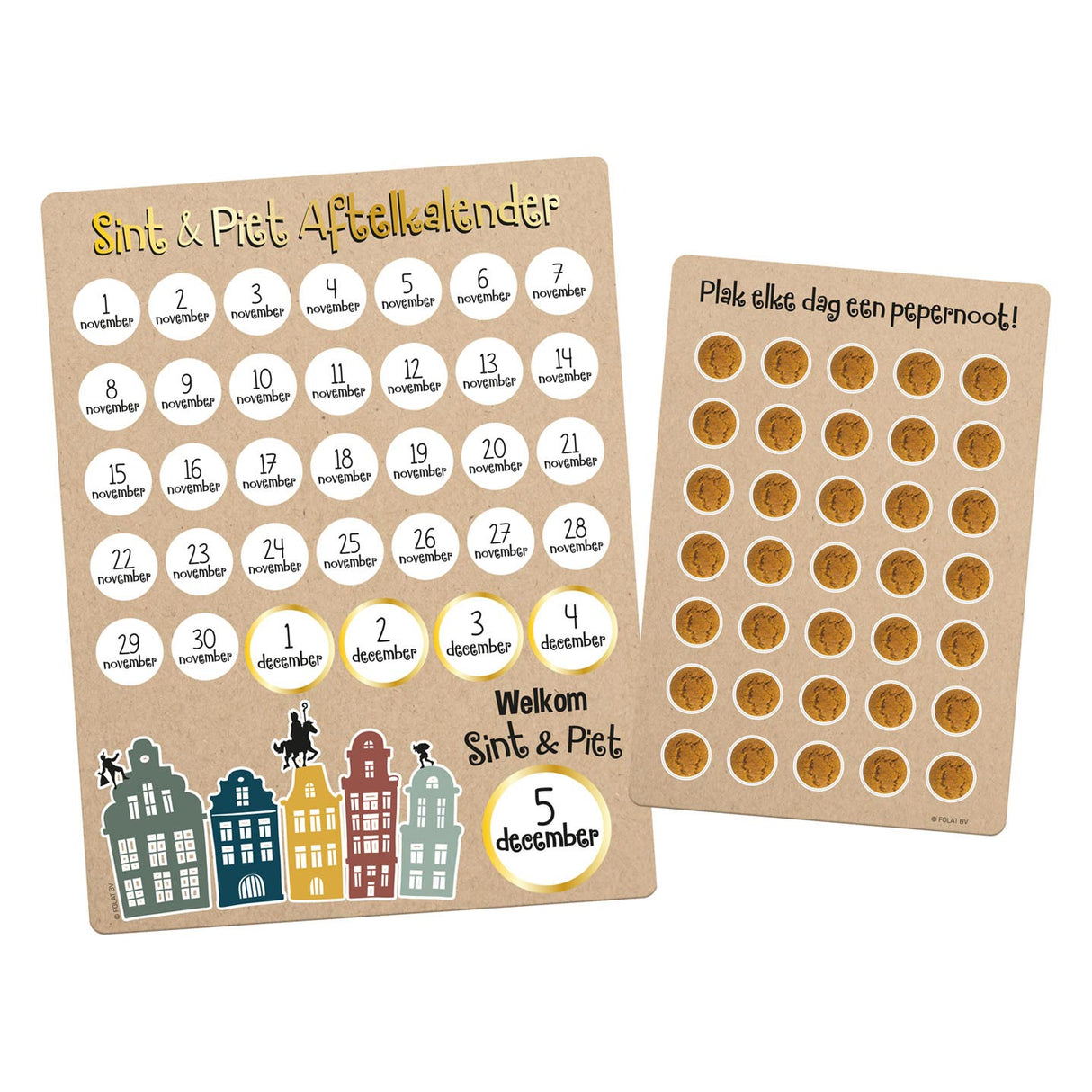 Folat BV Sinterklaas Aftelkalender met Stickers Welkom Sint Piet