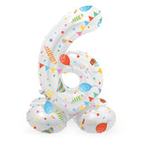 Standing foil balloon Joyful Party number 6 -72cm