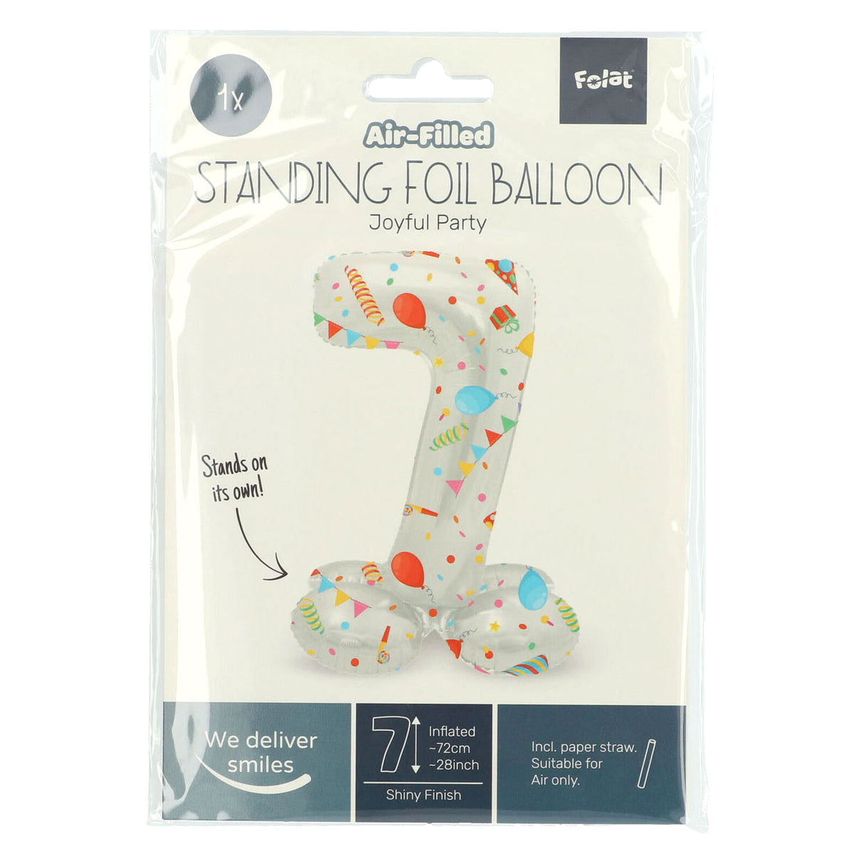 Stoječa folija Balon radostna zabava številka 7 -72cm