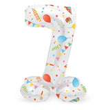 Standing foil balloon Joyful Party number 7 -72cm