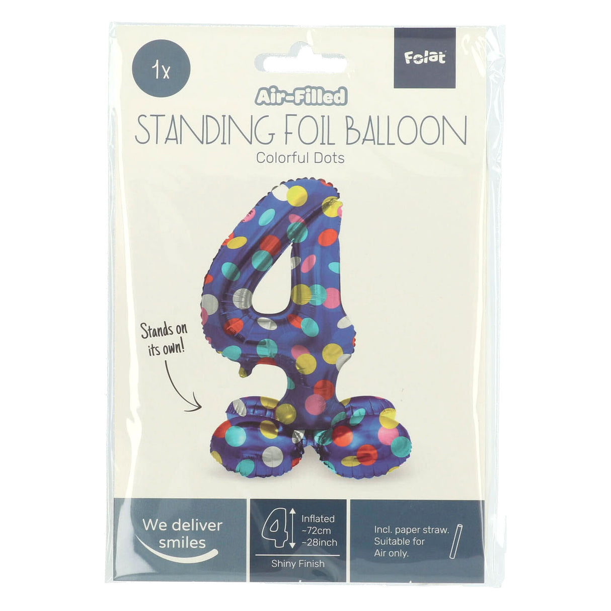 Stående folie ballong fargerike prikker Figur 4 - 72cm