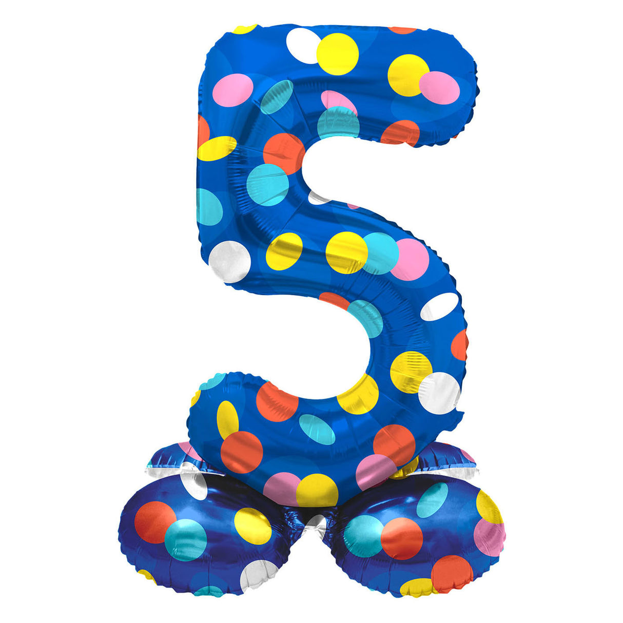 Standing foil balloon colorful dots figure 5 - 72cm