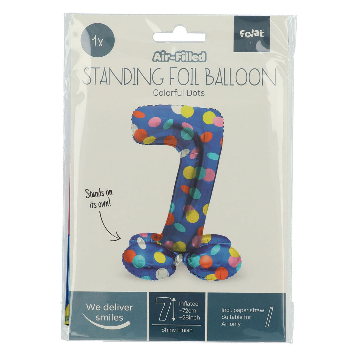 Stående folie ballong fargerike prikker Figur 7 - 72cm