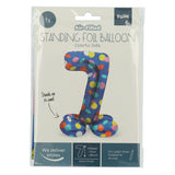 Standing foil balloon colorful dots figure 7 - 72cm