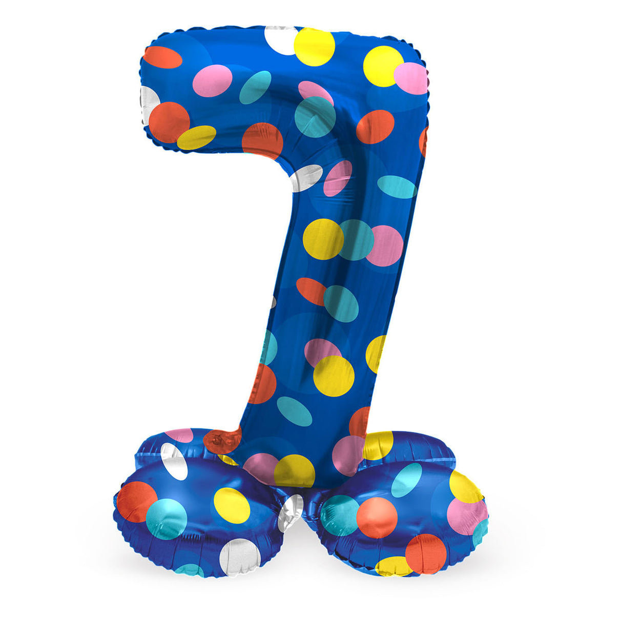 Standing foil balloon colorful dots figure 7 - 72cm