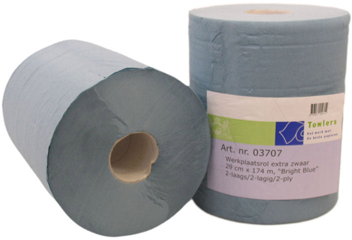 Euro Cleaning Paper Workplace Roll 26cm x 190m lourde 2 couches de papier (2 rouleaux)