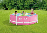 Intex Pink Metal Frame Swimming pool 244 x 76 cm