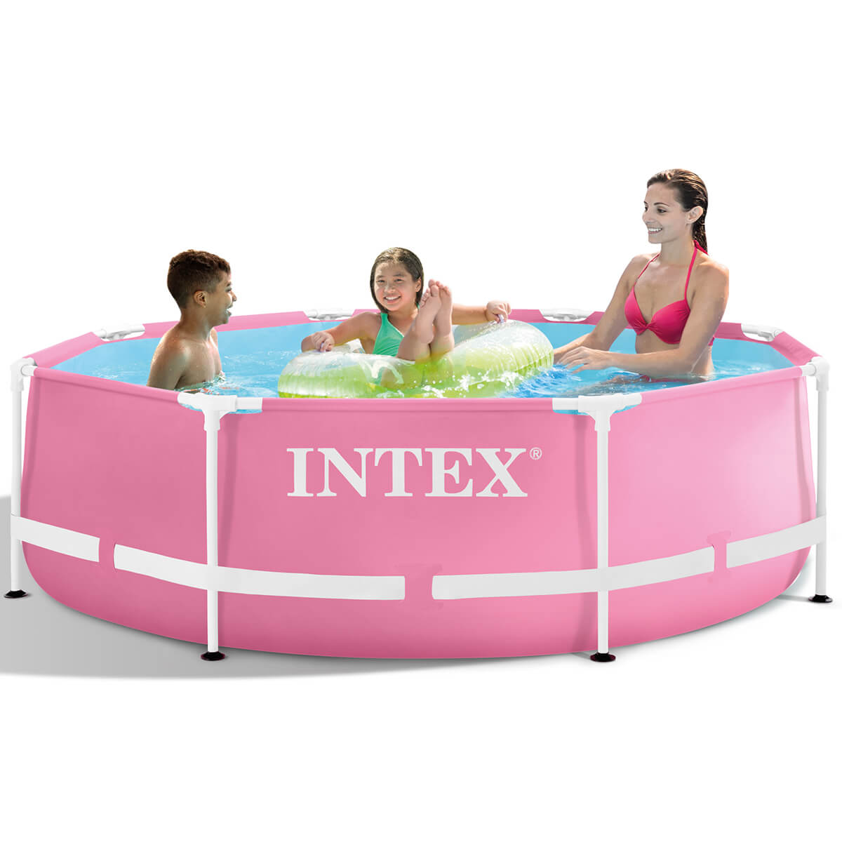 Piscine de cadre en métal rose Intex 244 x 76 cm avec pompe filtrante